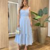 Vestido Freya Feminino com Bojo Listrado Rosa - Fernanda Ramos Store