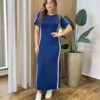 Vestido Longo Kaká sem Bojo com Fenda Lateral Azul - Fernanda Ramos Store