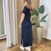 Vestido Longo Kaká sem Bojo com Fenda Lateral Preto - Fernanda Ramos Store