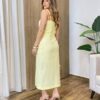 Vestido Midi Maria Alice sem Bojo Abertura Frontal Amarelo - Fernanda Ramos Store