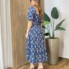 Vestido Midi sem Bojo Jade Tricoline com Bordado Azul - Fernanda Ramos Store