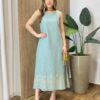 Vestido Regata Feminino Indiano Bordado Dourado Verde - Fernanda Ramos Store