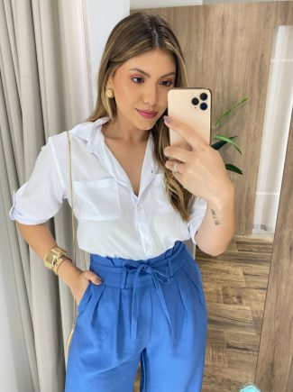 Camisa Feminina Social Sofya Manga Longa Branca - Fernanda Ramos Store