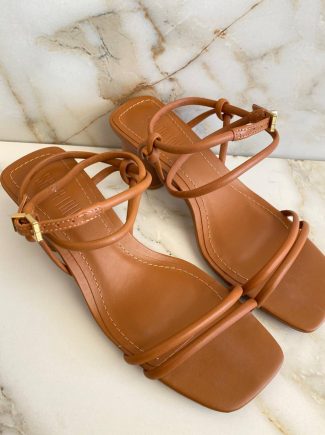 Sandália Feminina Santa Lolla Salto Bloco Soft Caramelo - Fernanda Ramos Store