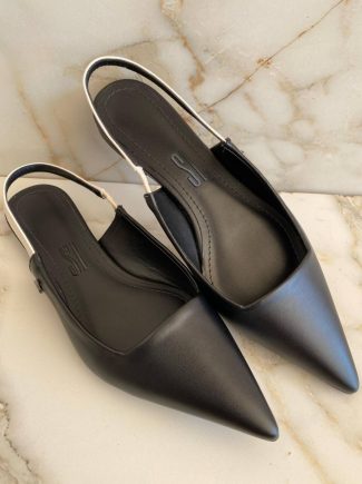 Sapatilha Feminina Santa Lolla Bico Fino SlingBack Preta - Fernanda Ramos Store