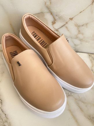 Tênis Slip Feminino Santa Lolla Bege - Fernanda Ramos Store