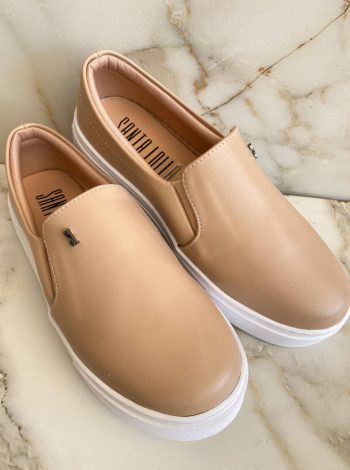 Tênis Slip Feminino Santa Lolla Bege - Fernanda Ramos Store